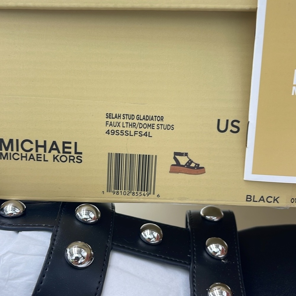 MICHAEL KORS Selah Studded Platform Gladiator Silver Studded Sandal
Black
New - Picture 16 of 16
